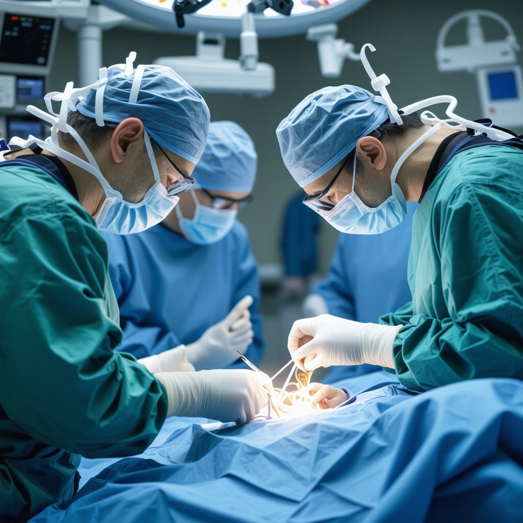 Spine surgeon using AI-assisted 3D imaging navigation during minimally invasive herniated disc surgery