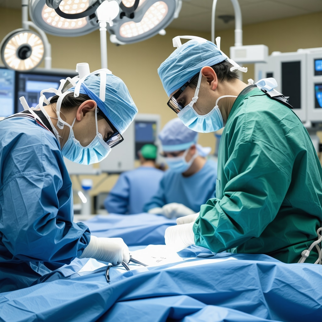 Surgeon performing robotic-assisted spine surgery using advanced technology in NJ hospital