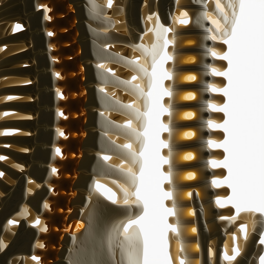 Biomechanical modeling of human spine with surgical planning overlays