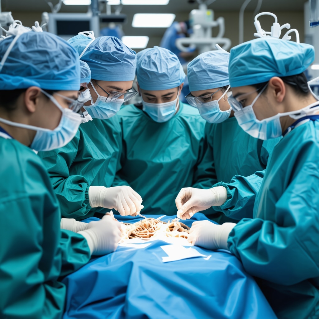 Spine surgeons and specialists collaborating with AI and genetic tools in NJ hospital