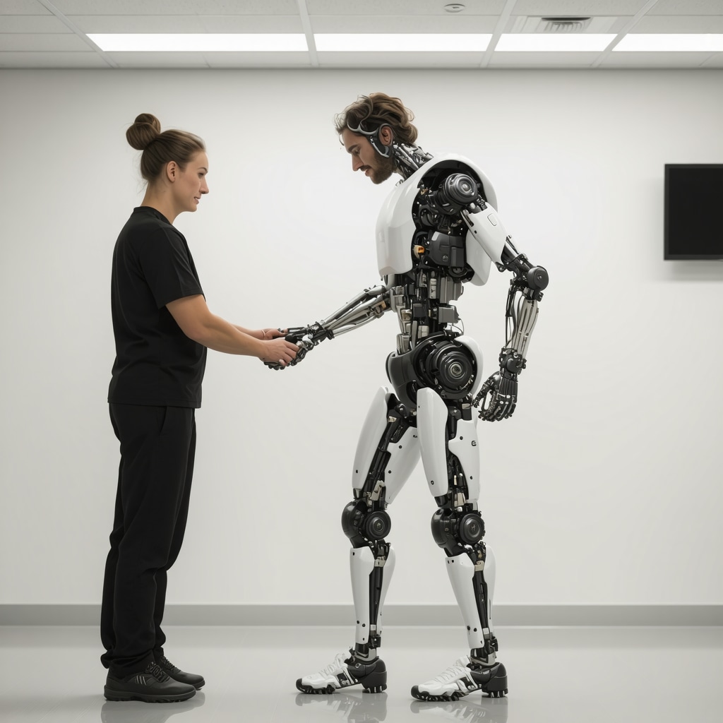 Patient undergoing robotic-assisted physical therapy in New Jersey rehabilitation clinic after spine surgery