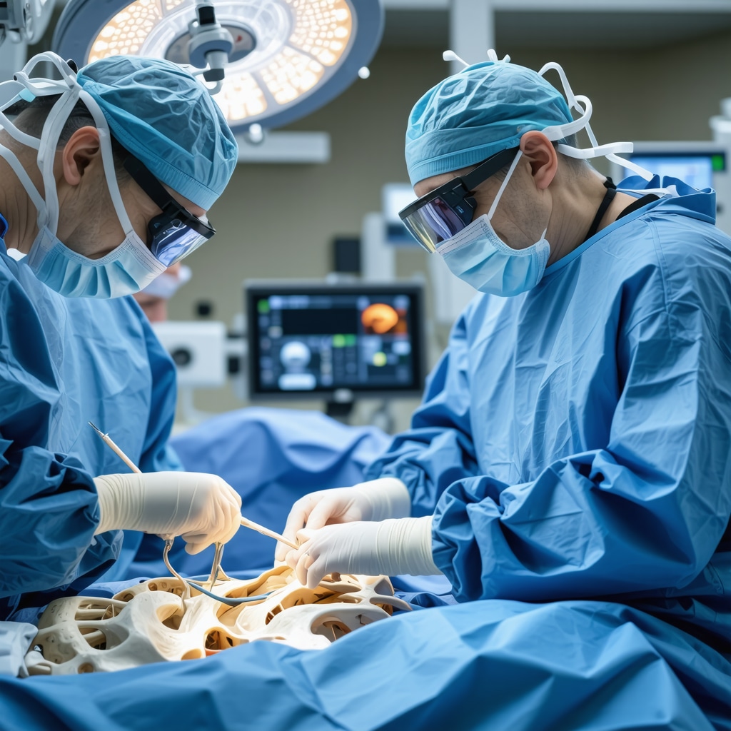Surgeon using augmented reality and robotic assistance for precise ALIF surgery