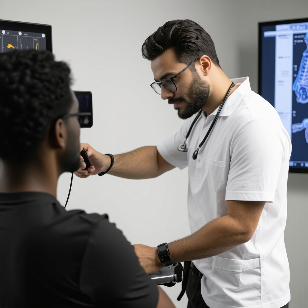 NJ spine doctor using telehealth and wearable sensors for workers comp spine injury rehabilitation