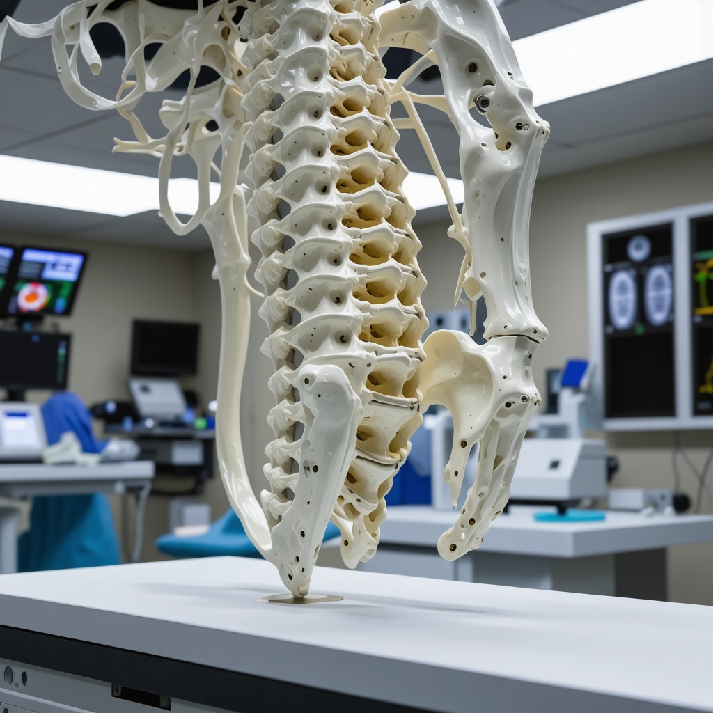 High-resolution 3D spinal imaging system used for surgical planning in NJ, showing detailed scans and surgical interface.