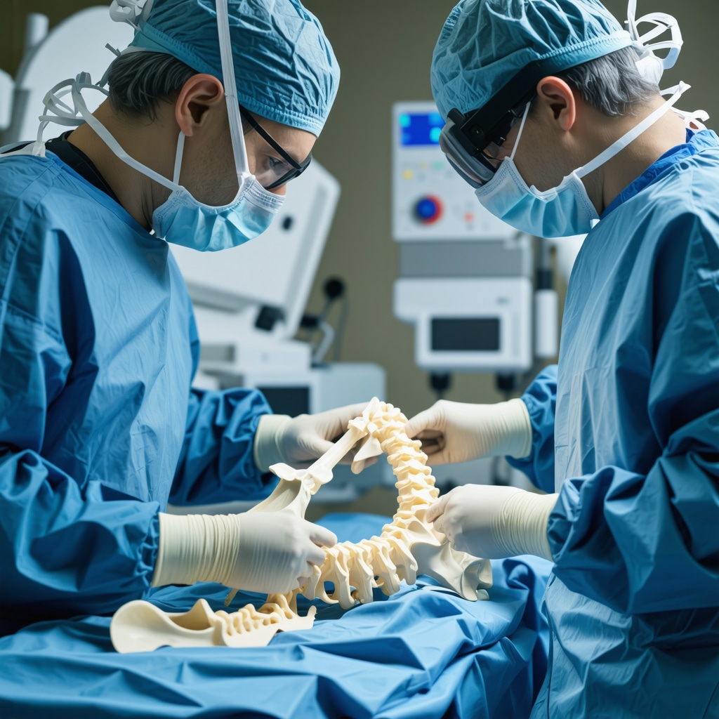 Spine surgeon in NJ using biomaterial implants and 3D-printed models for vertebrae fracture surgery