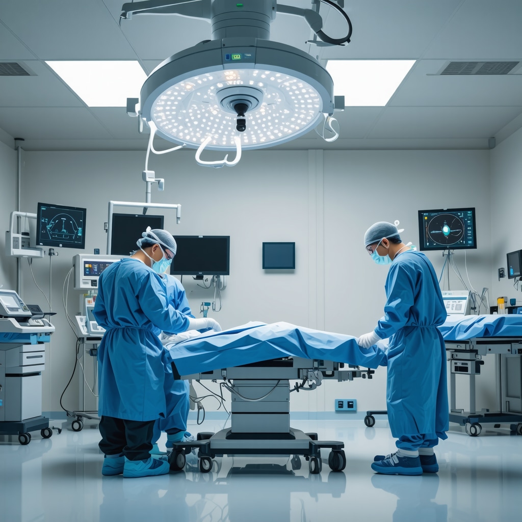 Surgeon using augmented reality and 3D imaging during spinal fusion procedure at NJ hospital