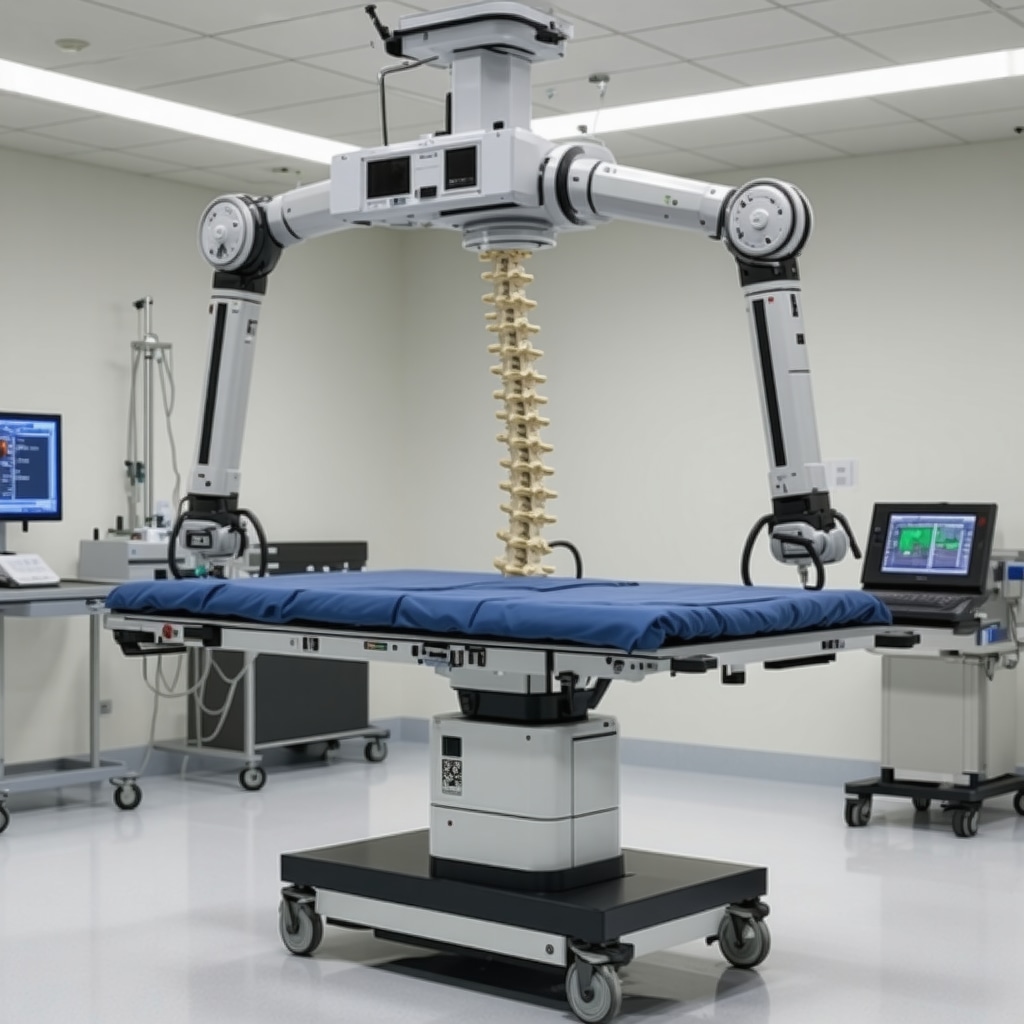 Robotic-assisted spine surgery with surgeon control in a clinical setting
