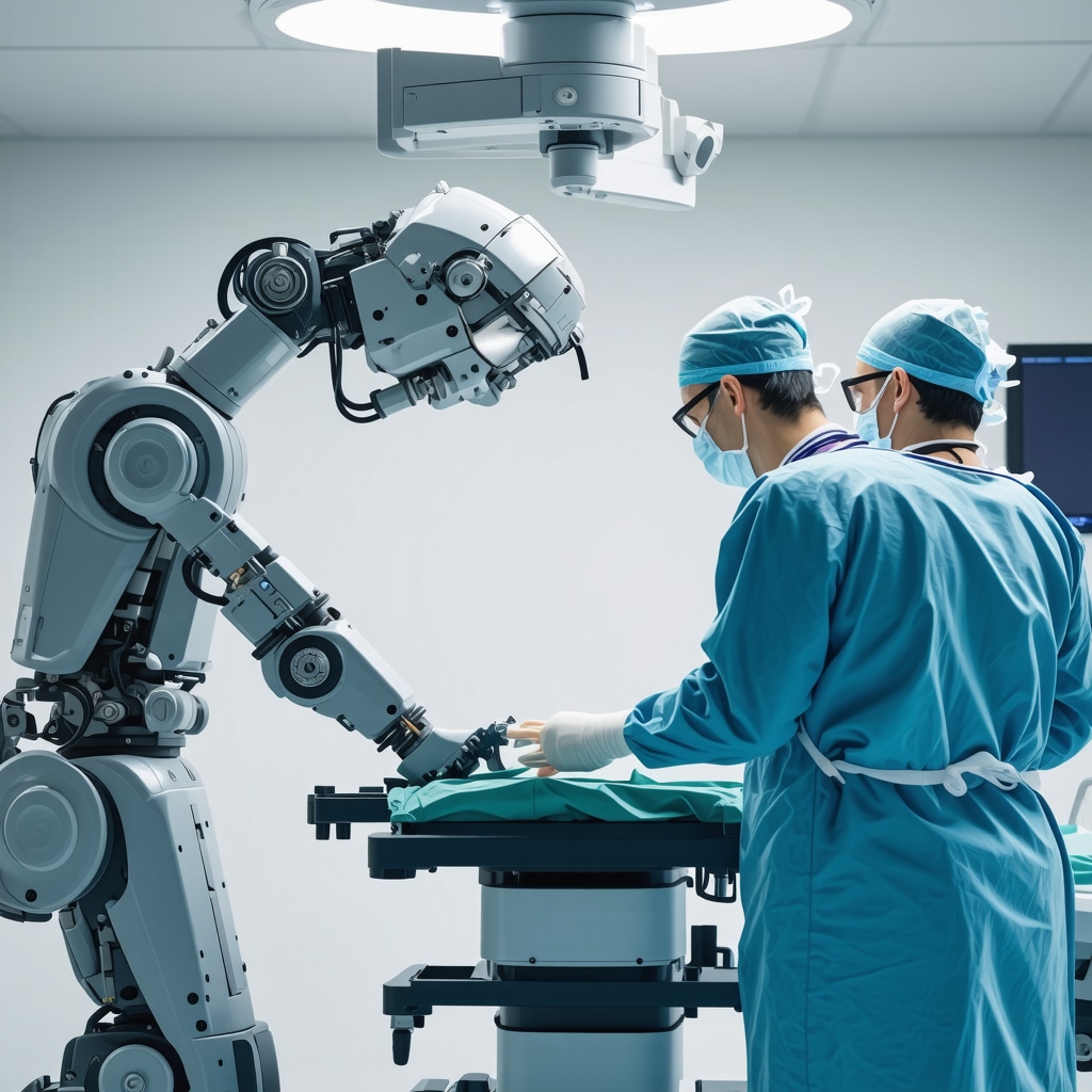 Surgeon operating with robotic-assisted spine surgery system in NJ