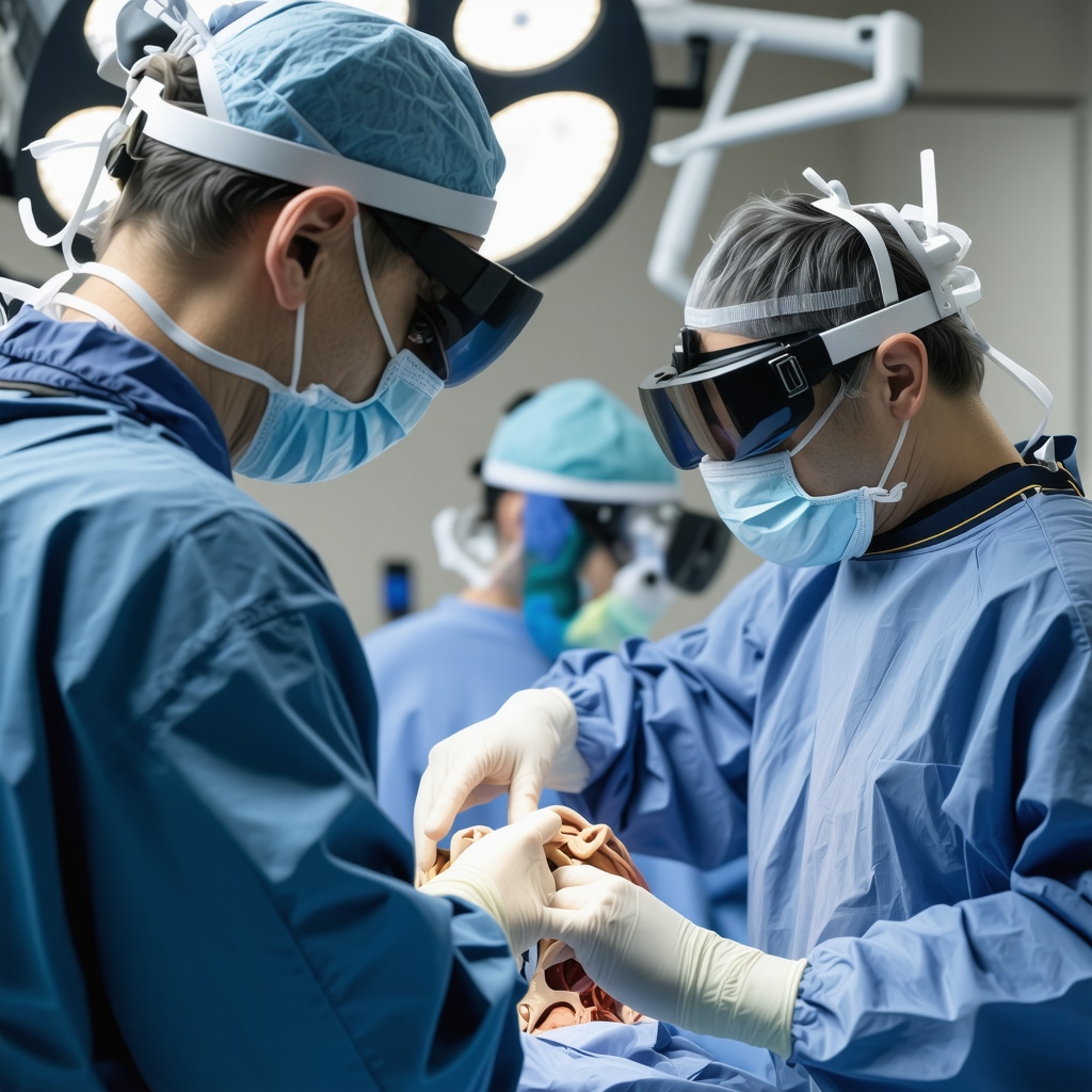 Surgeon utilizing augmented reality technology during spinal procedure in New Jersey