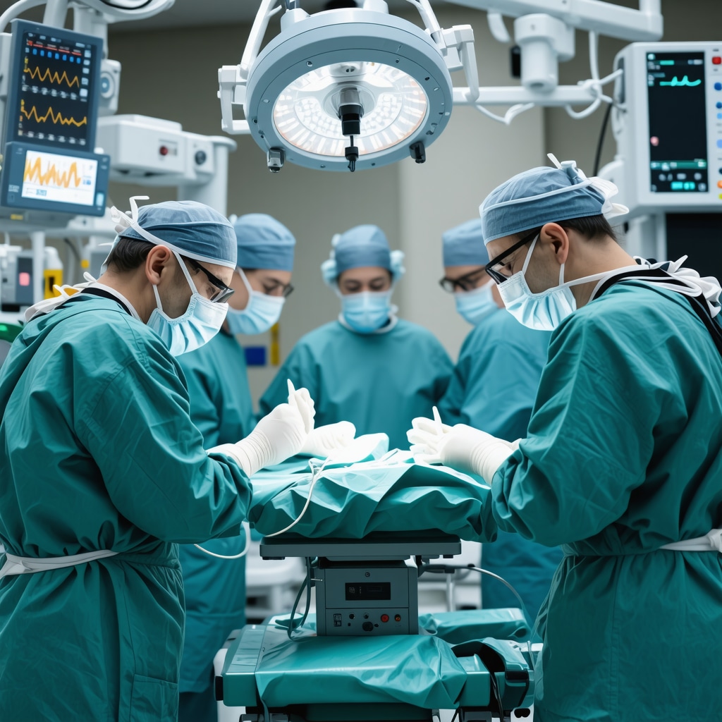 Robotic surgical tools and NJ surgeons discussing spine surgery technology.