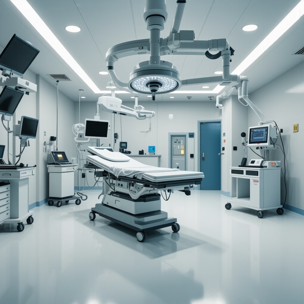 State-of-the-art spine surgery room with robotic systems and biologic treatment tools