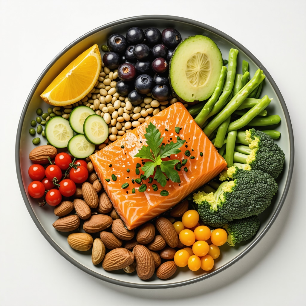 Plate of nutritious food supporting spine healing