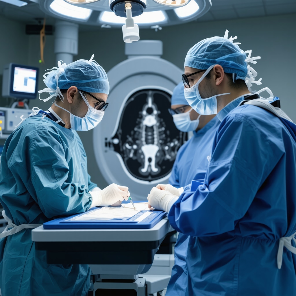 Surgeon using advanced imaging technology for precise spine surgery in New Jersey