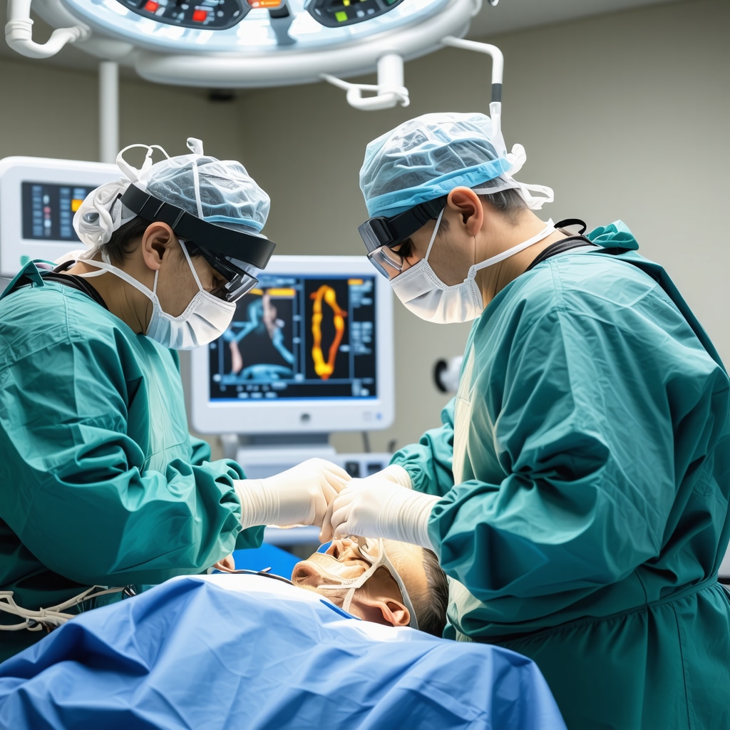 Surgeon using augmented reality navigation during lumbar spine procedure in NJ