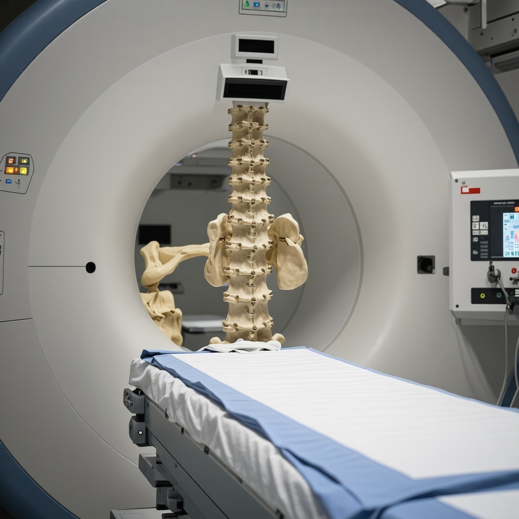 Surgeon utilizing high-resolution MRI and intraoperative imaging tools during spine surgery