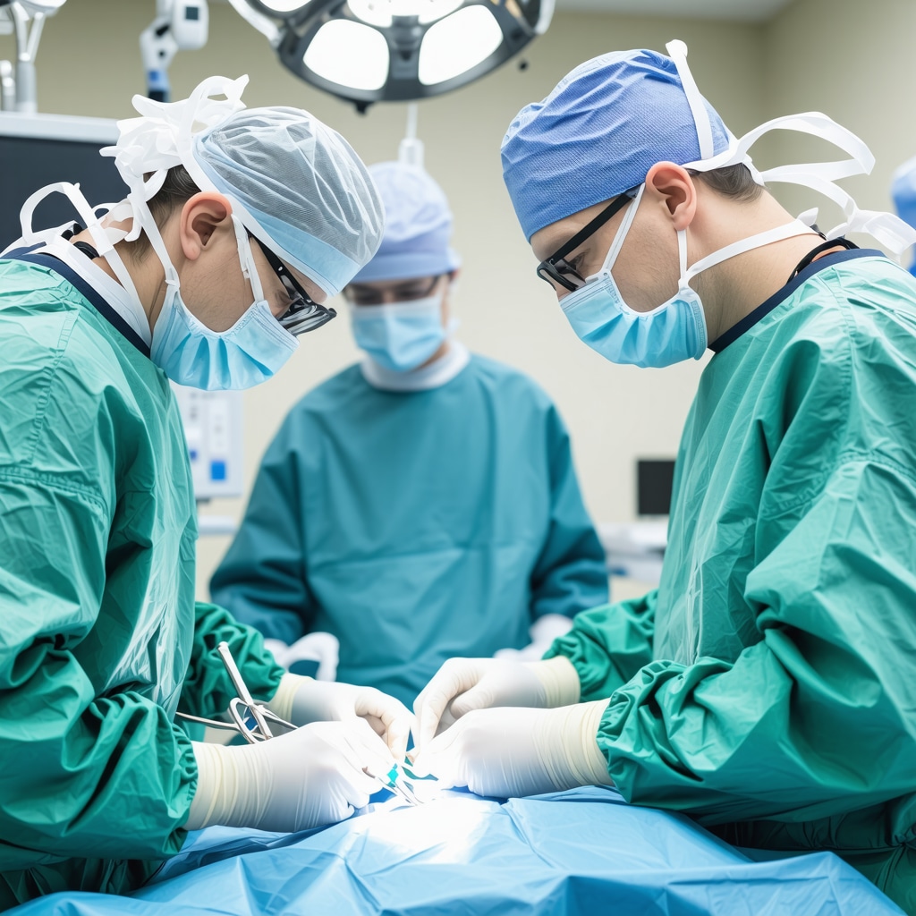 Surgeon monitoring neural signals during spinal procedure