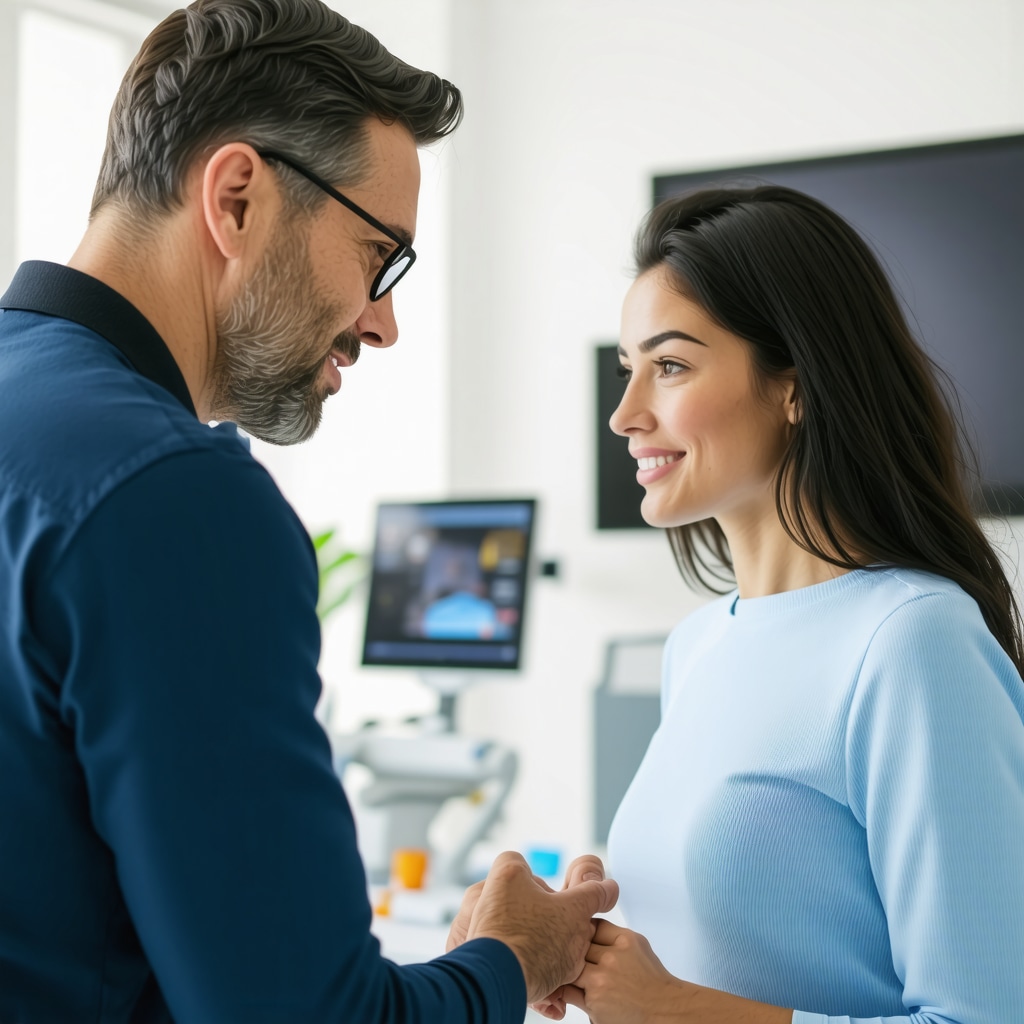 Spine surgeon explaining surgical options to a patient in New Jersey
