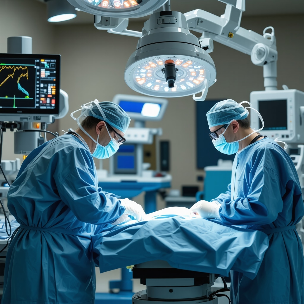 Surgeon using robotic system for precise spinal decompression