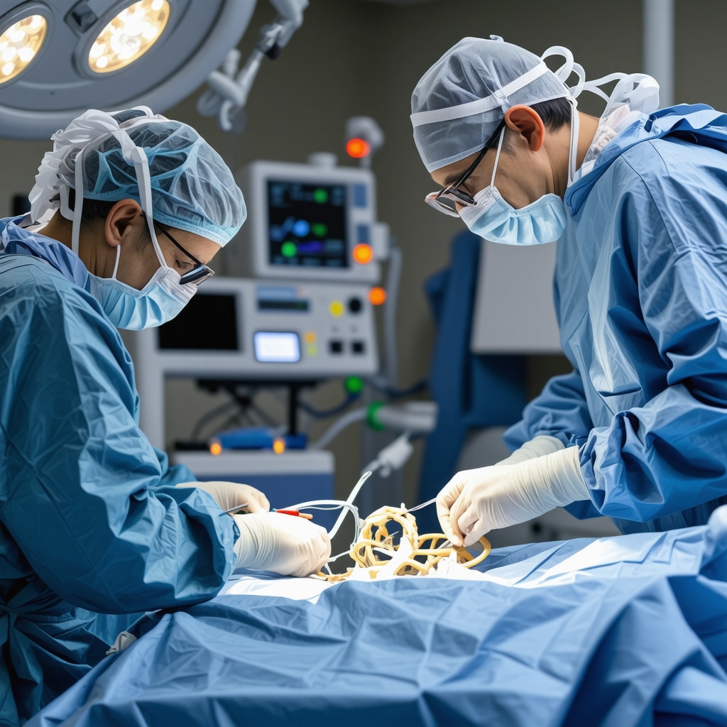 Surgeon using robotic system for minimally invasive spine surgery in NJ