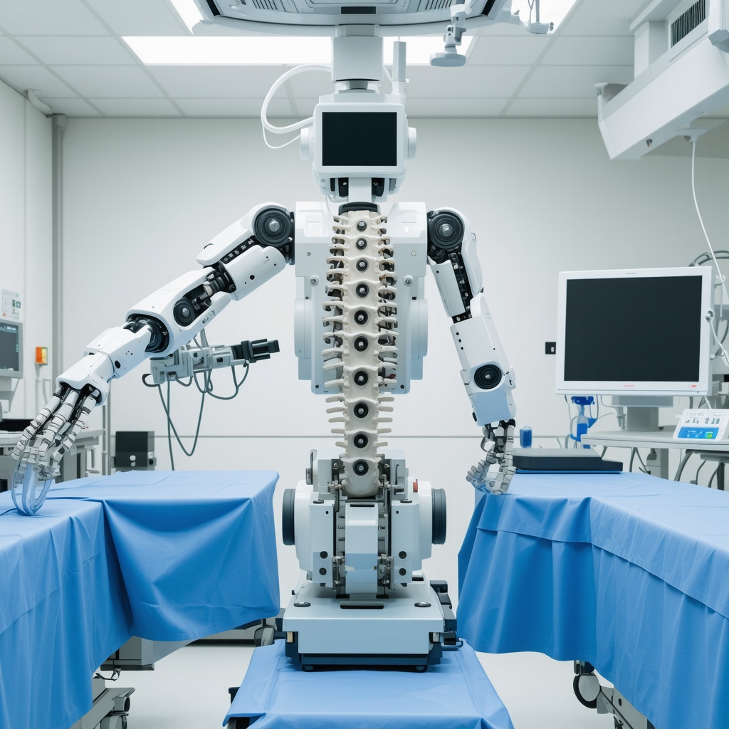 Advanced robotic spine surgery equipment in a NJ hospital setting