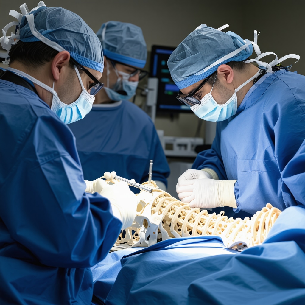 Surgeon operating robotic system for minimally invasive spine procedure in New Jersey