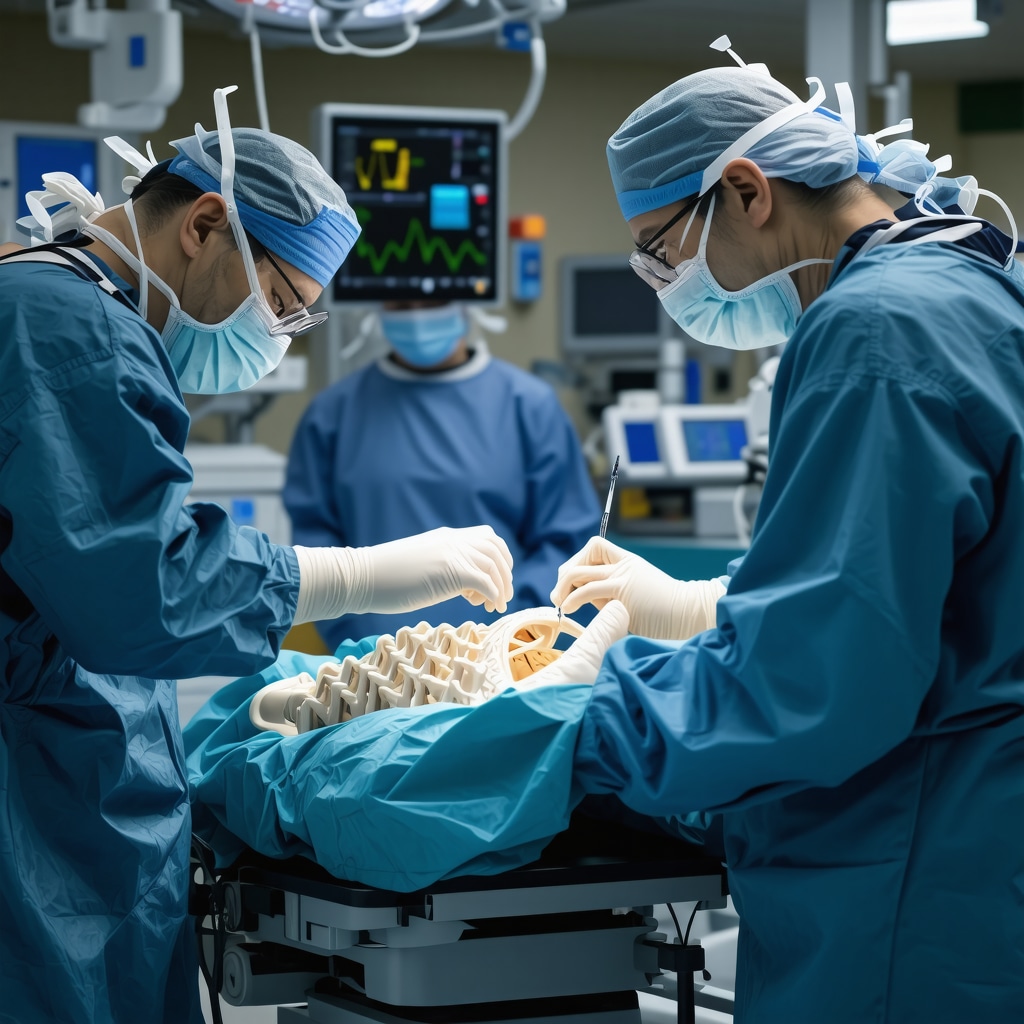 Surgeon performing robotic-assisted spinal fusion in New Jersey