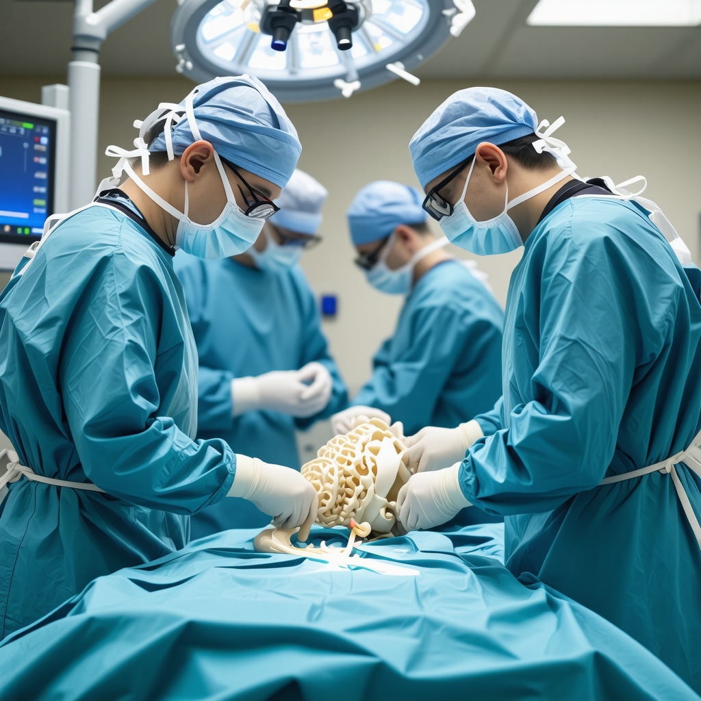 Surgeon using robotic system for spine surgery in New Jersey