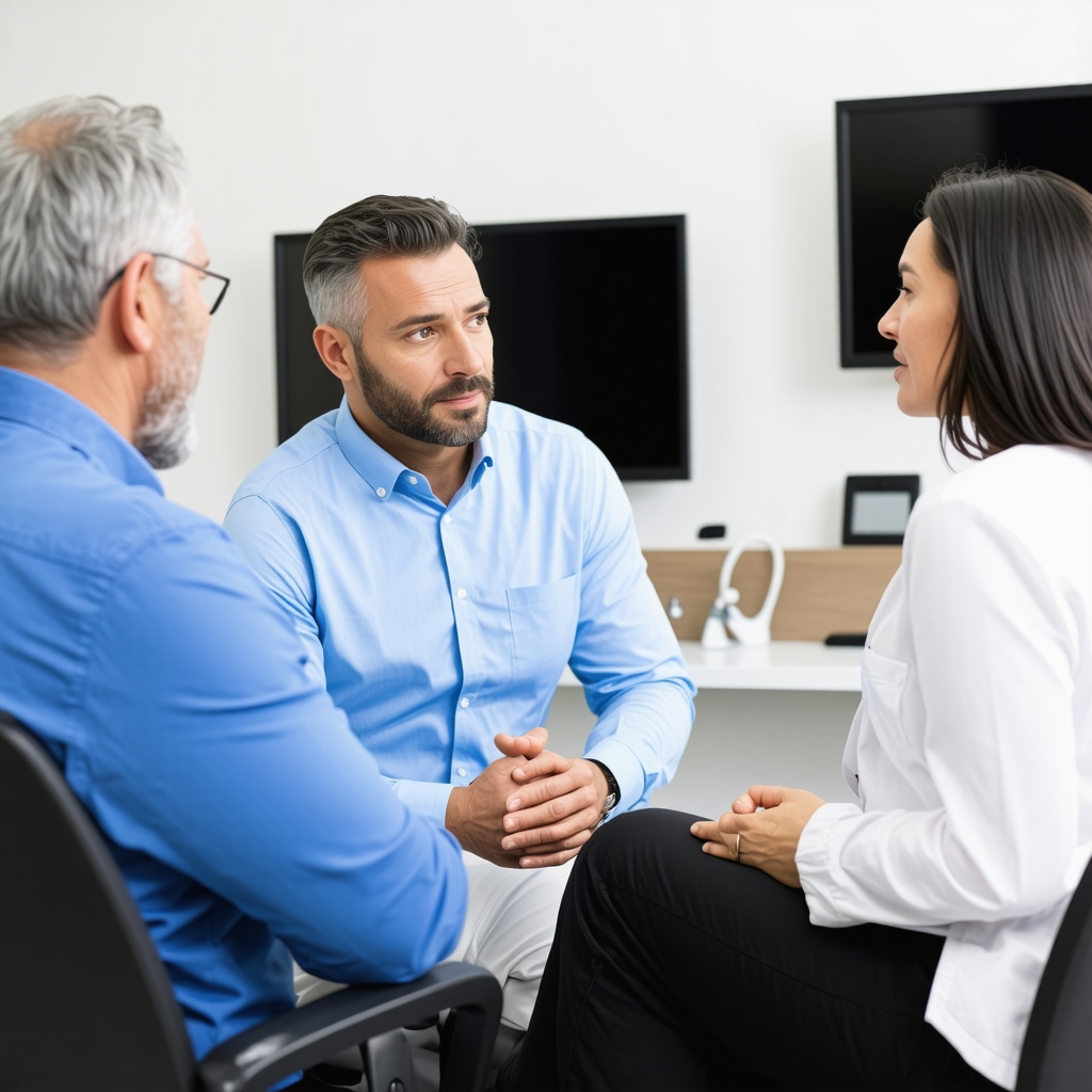 Doctor explaining spine surgery options to patient