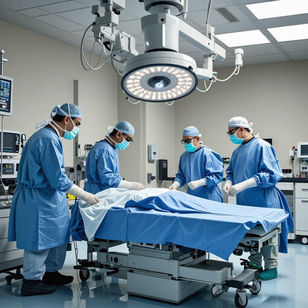 Surgeon operating robotic-assisted spine surgery system in an advanced operating room