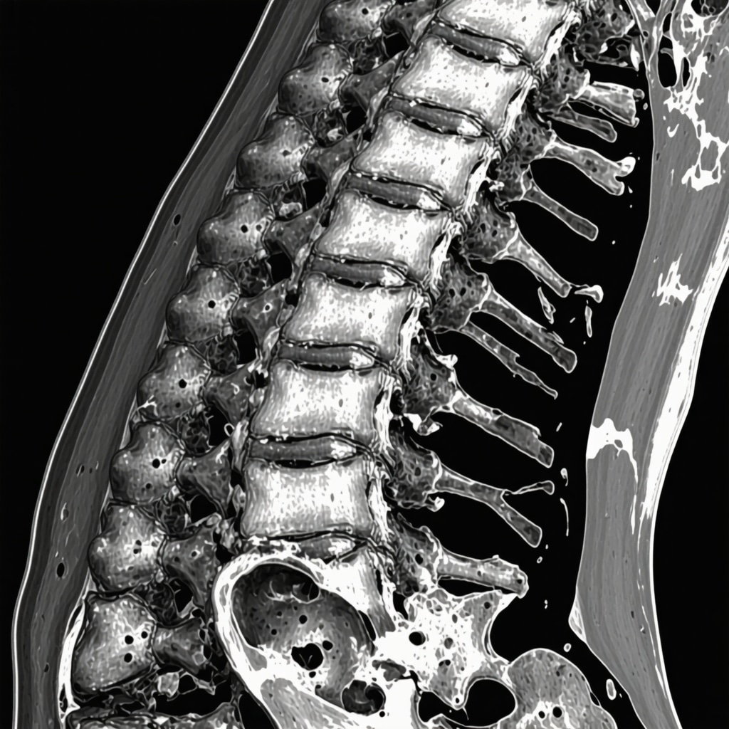 Detailed MRI scan showing soft tissue structures of the cervical spine in injury assessment