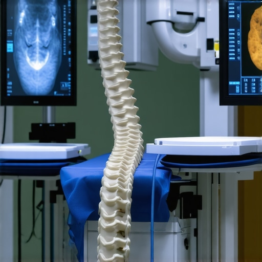 Robotic-assisted spine surgery system in a modern surgical room
