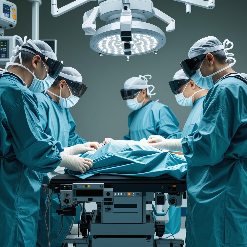 Surgeons performing spine surgery with augmented reality and robotic systems