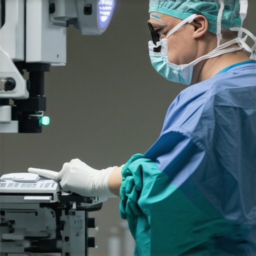 Surgeon performing robotic-assisted spine surgery with high-tech equipment in New Jersey