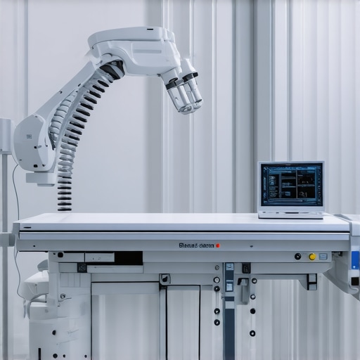 Futuristic robotic-assisted spine surgery equipment in a NJ operating room