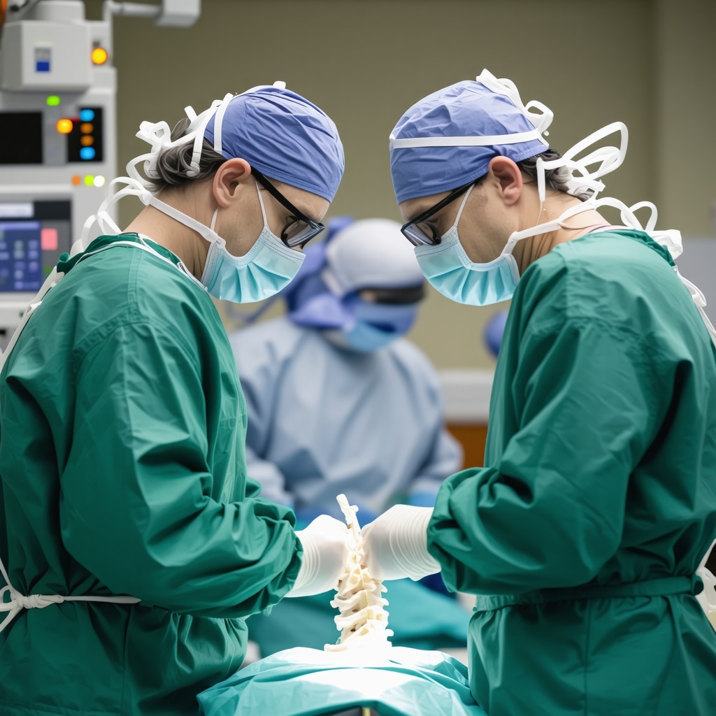 Spine surgeon operating robotic-assisted surgical system in New Jersey
