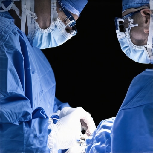 NJ spine surgeon operating robotic-assisted surgical system in a modern OR