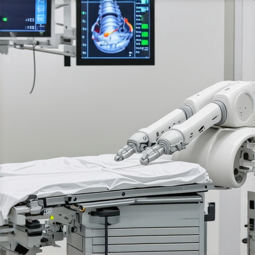 Surgeon operating robotic spine surgical system in NJ