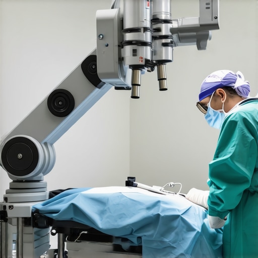 Surgeon operating robotic spine surgical system in NJ clinic