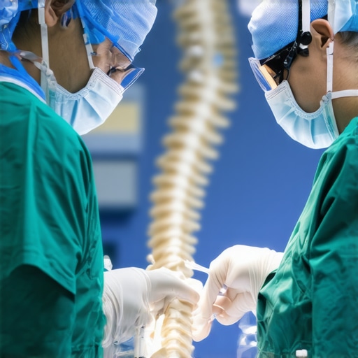 Robotic-Assisted Spine Surgery in NJ Surgeon performing robotic-assisted spine surgery in a modern NJ hospital