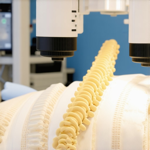 Surgeon using robotic system for precise spine surgery