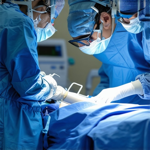 A surgeon operating a robotic-assisted spine surgery system in a NJ hospital