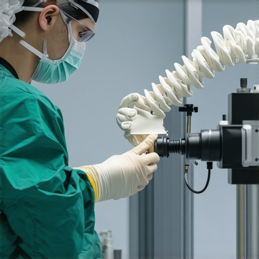 Surgeon using robotic technology for precise spine surgery