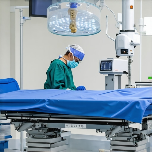 Surgeon using robotic system for precise spine surgery in New Jersey