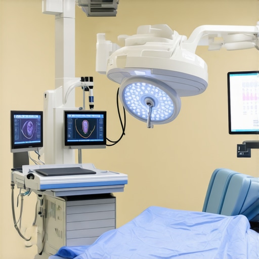 Advanced robotic spine surgery equipment in a surgical theater