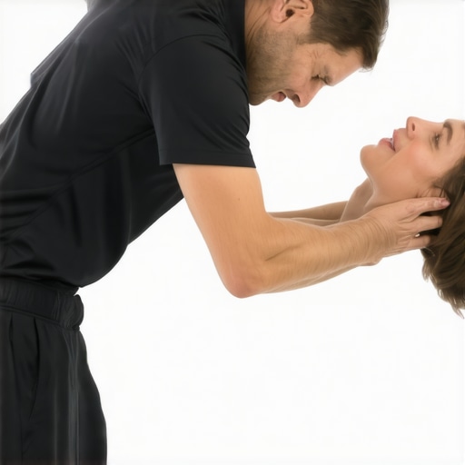 Physical therapist assisting a patient with spine exercises during recovery.