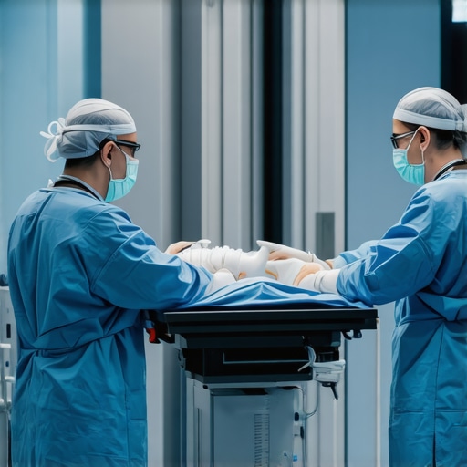 Innovative Spine Surgery Technologies in NJ Futuristic robotic-assisted spine surgery room with AI integration in NJ