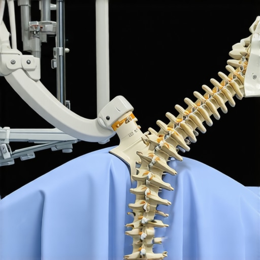 Robotic-Assisted Spine Surgery in NJ Surgeon operating robotic system during spinal surgery in New Jersey