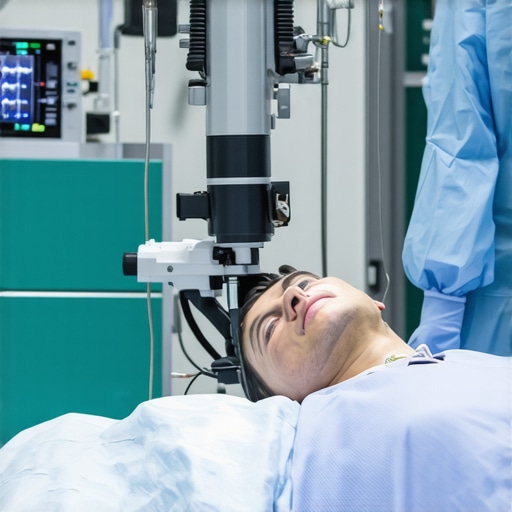 Robotic-Assisted Spine Surgery in NJ Surgeon operating robotic system for precise spine surgery in a NJ clinic