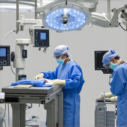 Robotic-assisted spine surgery in NJ Surgeon using robotic guidance system during spinal surgery in NJ