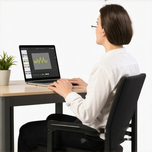 Ergonomic Tools for Spinal Health Person sitting with ergonomic chair and using posture app to maintain spinal health